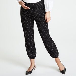 HATCH Black Smocked Print Weekend Jogger Style Pants sz XS